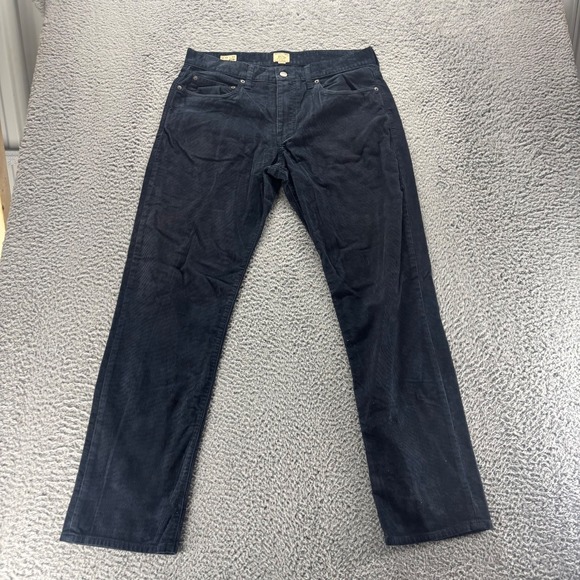 J Crew Chino Pants Mens 33x32 Navy Blue Cotton Stretch 770 Straight Corduroy Fit - Picture 1 of 10